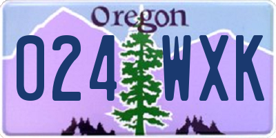 OR license plate 024WXK