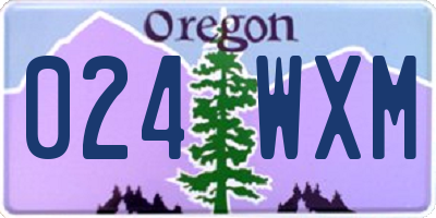 OR license plate 024WXM