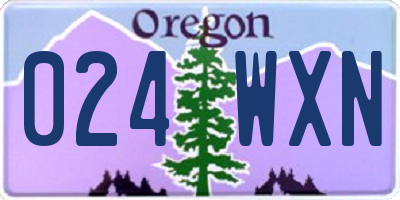 OR license plate 024WXN