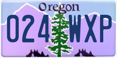 OR license plate 024WXP