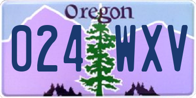 OR license plate 024WXV
