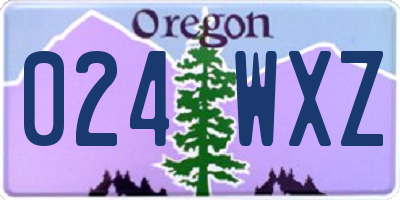 OR license plate 024WXZ