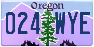 OR license plate 024WYE