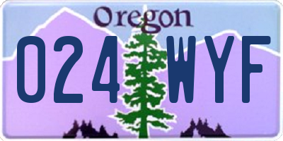 OR license plate 024WYF