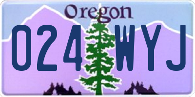 OR license plate 024WYJ