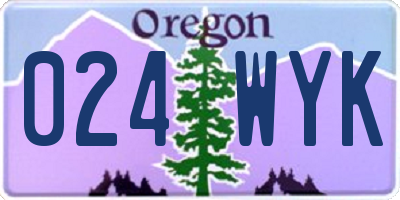 OR license plate 024WYK
