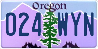 OR license plate 024WYN