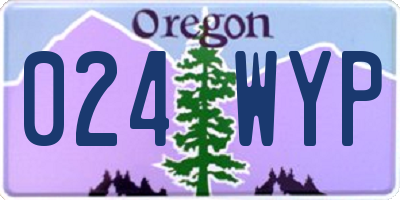 OR license plate 024WYP