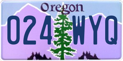 OR license plate 024WYQ