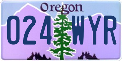 OR license plate 024WYR