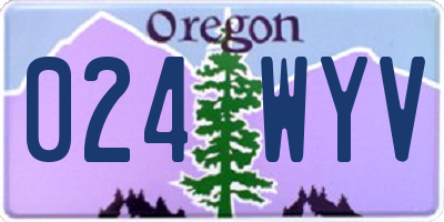 OR license plate 024WYV