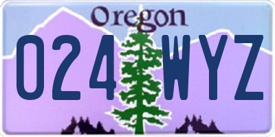 OR license plate 024WYZ