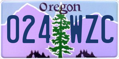 OR license plate 024WZC