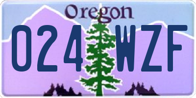 OR license plate 024WZF