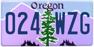 OR license plate 024WZG