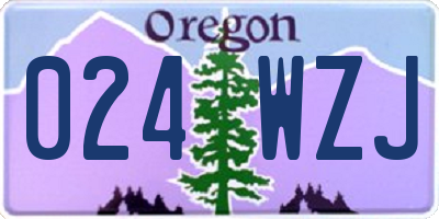OR license plate 024WZJ