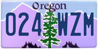 OR license plate 024WZM
