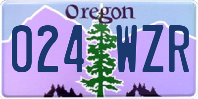 OR license plate 024WZR