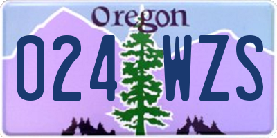 OR license plate 024WZS