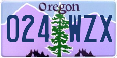 OR license plate 024WZX
