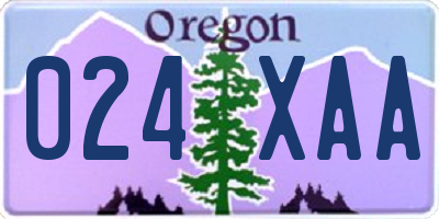 OR license plate 024XAA