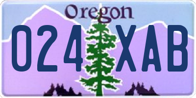 OR license plate 024XAB