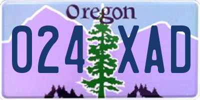 OR license plate 024XAD