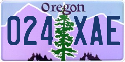 OR license plate 024XAE