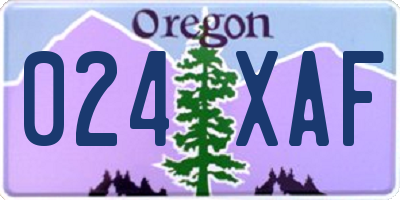 OR license plate 024XAF