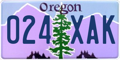 OR license plate 024XAK