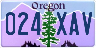 OR license plate 024XAV