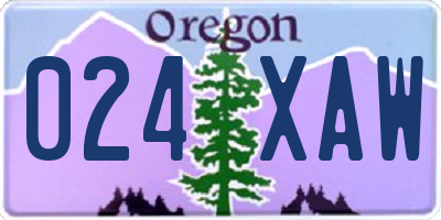 OR license plate 024XAW