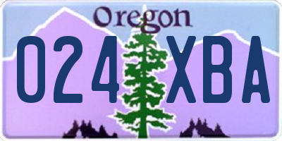 OR license plate 024XBA