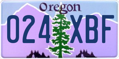 OR license plate 024XBF