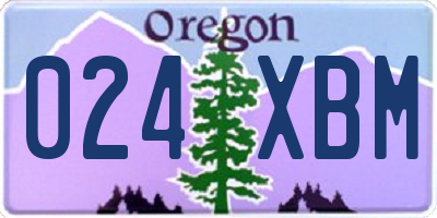 OR license plate 024XBM