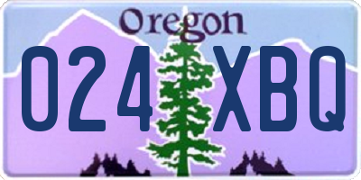 OR license plate 024XBQ
