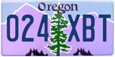 OR license plate 024XBT