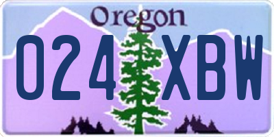 OR license plate 024XBW