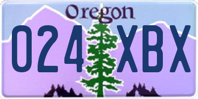 OR license plate 024XBX
