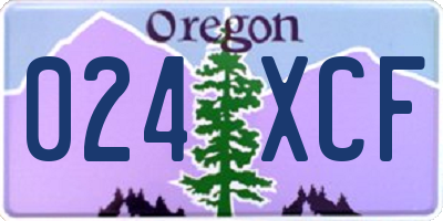 OR license plate 024XCF