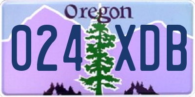OR license plate 024XDB