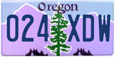 OR license plate 024XDW