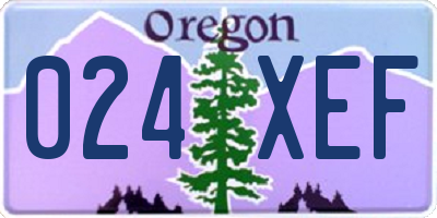 OR license plate 024XEF