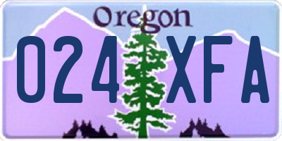 OR license plate 024XFA