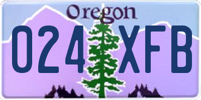 OR license plate 024XFB