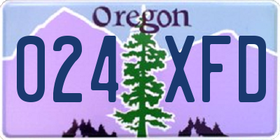 OR license plate 024XFD