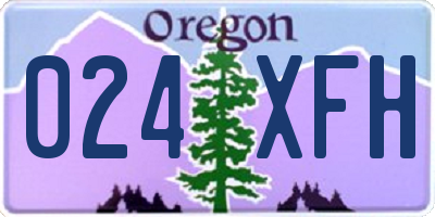 OR license plate 024XFH