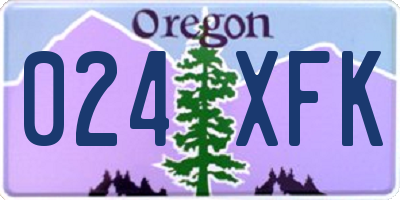 OR license plate 024XFK
