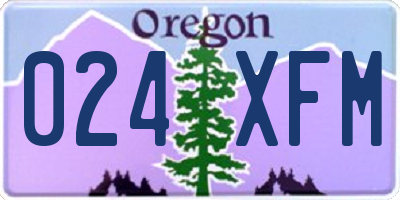 OR license plate 024XFM