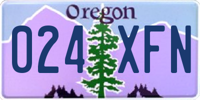 OR license plate 024XFN